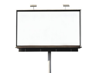 Obraz premium Blank outdoor billboard with lights isolated on transparent or white background, png