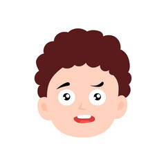 face expression kids element design character. cute kid face expression emoji emoticon. different postures with various emotions.