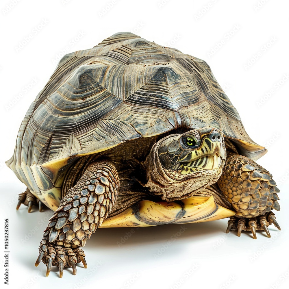 Poster striking depiction captures a common snapping turtle standing proudly displaying its rugged shell an