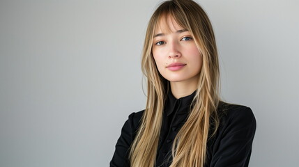 金髪の若いファッションモデル