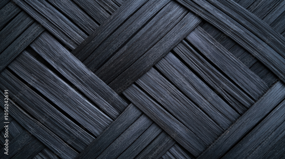 Aufkleber woven texture background featuring dark, interlaced strands that create visually appealing pattern. 