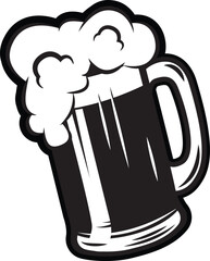 Pint of beer with a foam head
