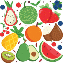 sticker pack of various kinds of fruit