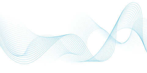 White wave curve lines banner background design. Abstract soft wave lines dynamic flowing blue light isolated background. Vector Illustration of the blue pattern of lines. stripes on white.	
