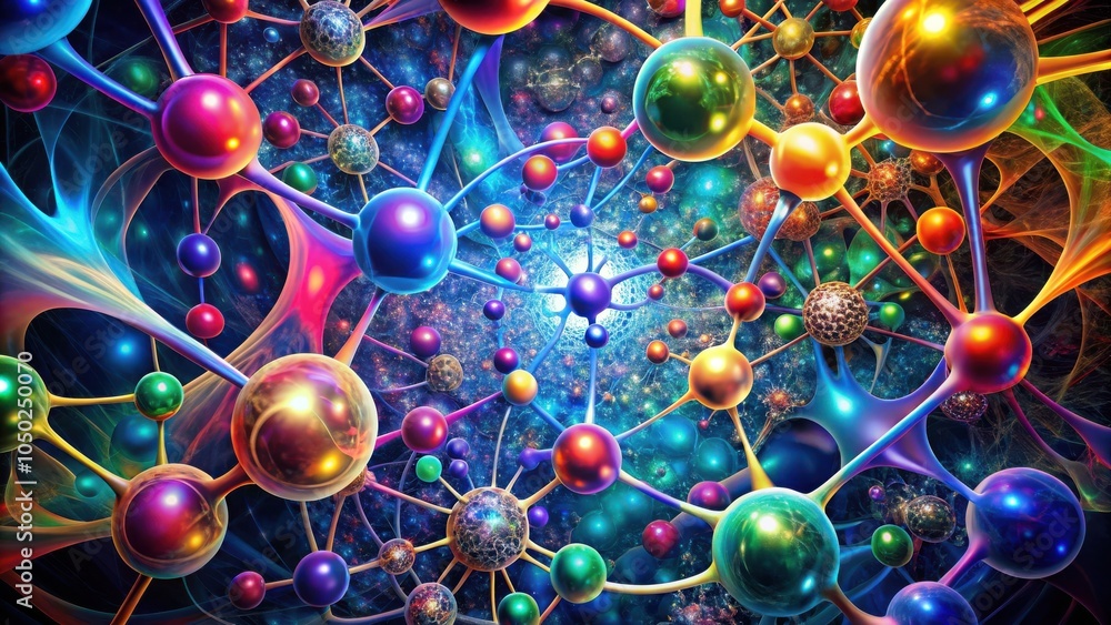 Poster a kaleidoscope of interconnected spheres, a visual representation of the infinite possibilities of t