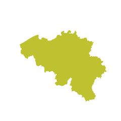 Map of Belgium, sign silhouette. World Map Globe. Vector Illustration isolated on white background. Europe continent