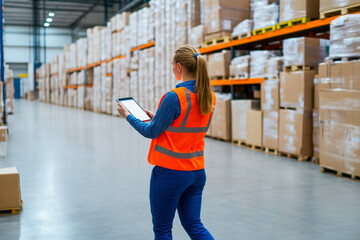 Obraz premium A woman wearing a safety vest and smiling