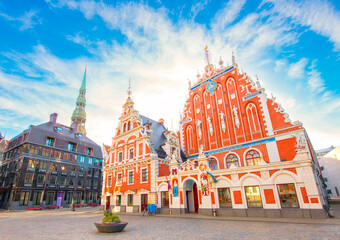 Riga, Latvia. House of the Black Heads in Town Hall Square