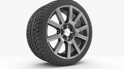 Fototapeta premium tire, car wheel isolated on white