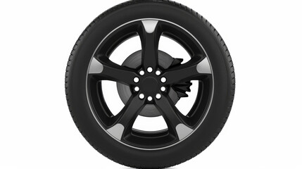 Fototapeta premium tire, car wheel isolated on white