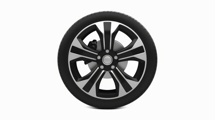 Fototapeta premium tire, car wheel isolated on white