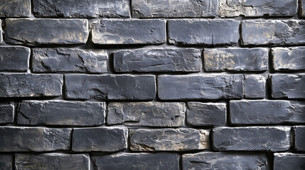 Textured Dark Grey Brick Wall Background - Detailed Stonework Pattern for Architecture and Design
