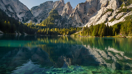 Fototapeta premium Lake Braies landscape