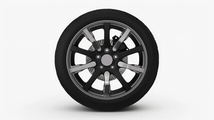 Fototapeta premium tire, car wheel isolated on white