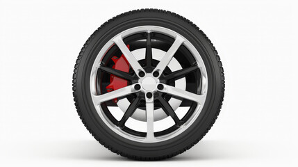 Fototapeta premium tire, car wheel isolated on white