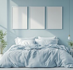 Bedroom Mockup with Frames.
