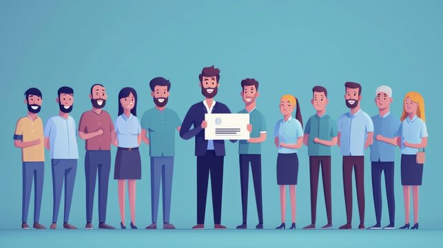 Workplace Recognition supervisor presenting award or recognition certificate to outstanding employee