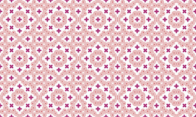 Seamless vector floral pattern on white background for fabric, wallpaper or wrapping paper. Classic botanical pattern.
