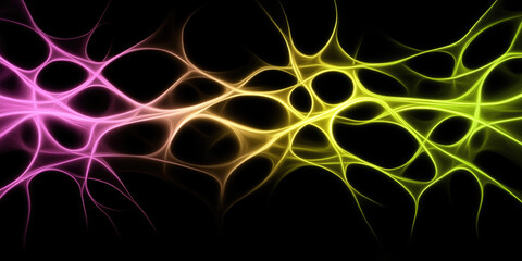 Vivid abstract waves of neon light patterns in dynamic fluid motion