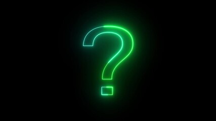 Abstract 3D rendering of globe  green neon what symbol of question costing mark with globe outline with race and black background with reflection - Powered by Adobe