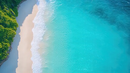 Pristine Beach with Turquoise Waters and White Sand