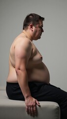 Obraz premium Conceptual artwork depicting an overweight person sitting on a couch Obesity
