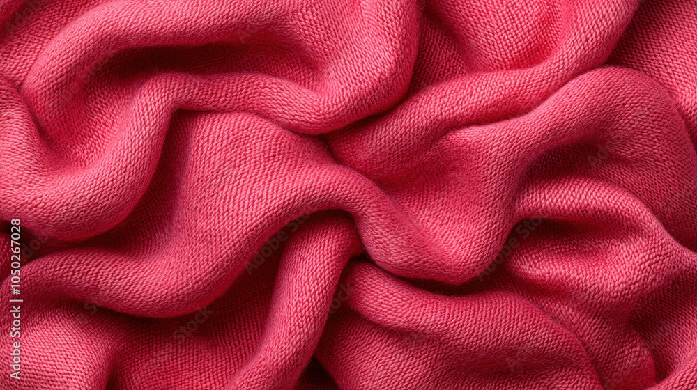 Poster textured pink wool fabric creates soft and inviting appearance, perfect for cozy settings. intricate