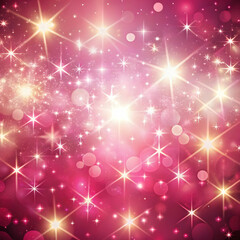 shiny pink background with stars and blurry lights