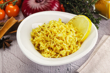 Indian cuisine lemon basmati rice