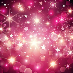 shiny pink background with stars and blurry lights