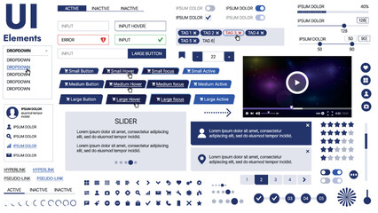 A spacious web template with placeholders for text, images, and UI controls; suitable for business pages or innovation showcases