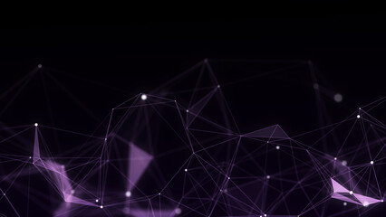 Fototapeta premium Technology network connection artificial intelligence. Abstract business design. Futuristic grid neural networks. Motion big data on space. Virtual cyber security background. 3D rendering.