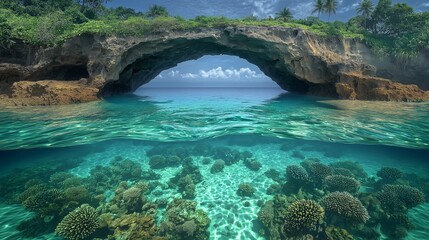 Stunning Natural Bridge at Shaheed Dweep During Low Tide, Andaman Islands
