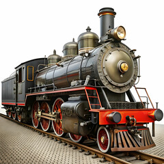 Naklejka premium Vintage steam train engine Isolated on transparent background