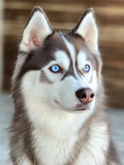 Obraz premium A portrait of a Siberian Husky