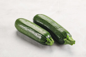 Raw green ripe zucchini vegetable