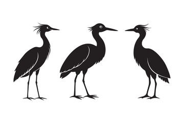 Fototapeta premium Cattle Egret Silhouette Vector Illustration - Perfect for T-Shirts, Hoodies & Print Decor