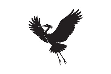 Cattle Egret Silhouette Vector Illustration - Perfect for T-Shirts, Hoodies & Print Decor