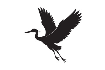 Cattle Egret Silhouette Vector Illustration - Perfect for T-Shirts, Hoodies & Print Decor