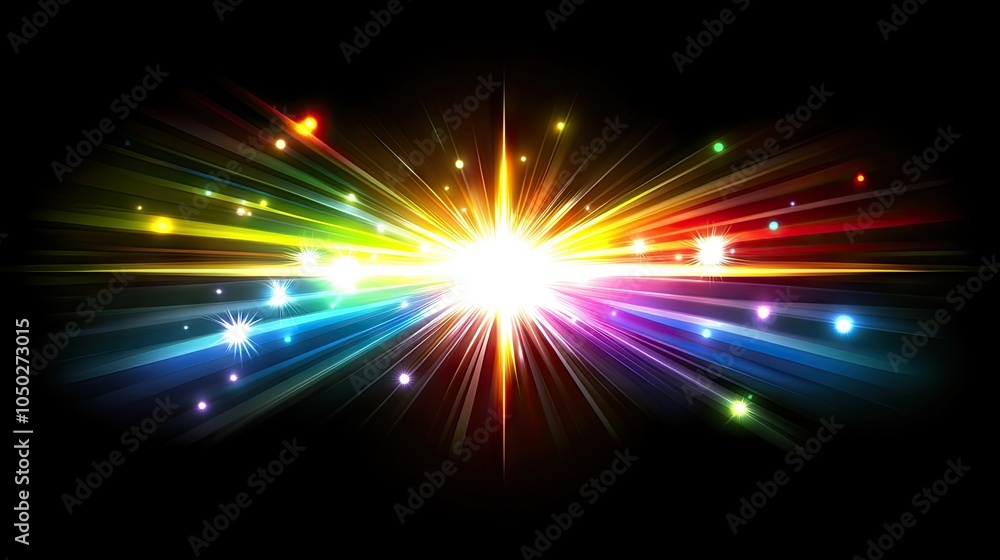 Poster vibrant color explosion effect with neon hues splattering across a dark background. dynamic and eye-