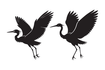 Fototapeta premium Cattle Egret Silhouette Vector Illustration - Perfect for T-Shirts, Hoodies & Print Decor