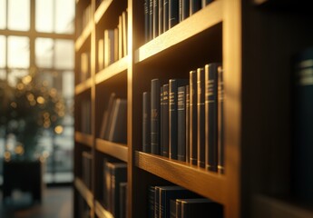 Naklejka premium Bookshelf Sunlight.