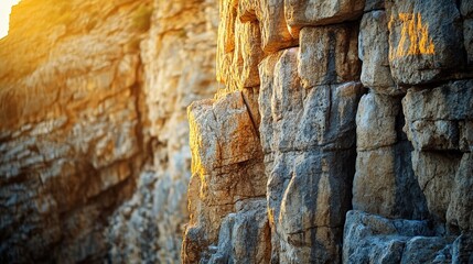Fototapeta premium Rocky Cliffs Ideal for Climbing and Rappelling Activities