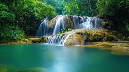 Obraz premium Hidden Waterfalls in a Lush Jungle Setting