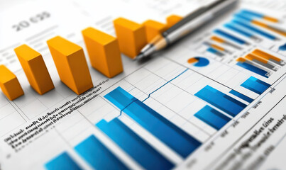 close up of financial chart showing success and growth