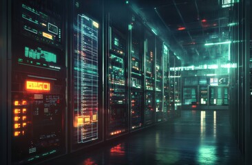 Obraz premium Server Room Glow.