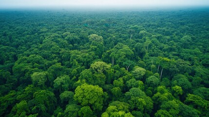Lush Ancient Forests with Towering Trees from Above