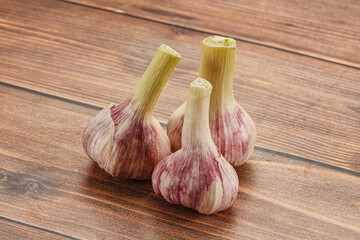 Young garlic heap for cooking