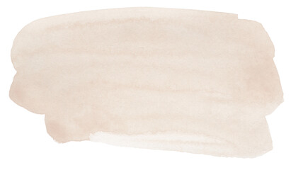 Peach Pink Soft Pastel Watercolor Brush Stroke on Transparent Background