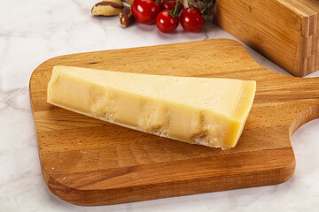 Hard parmesan cheese piece triangle